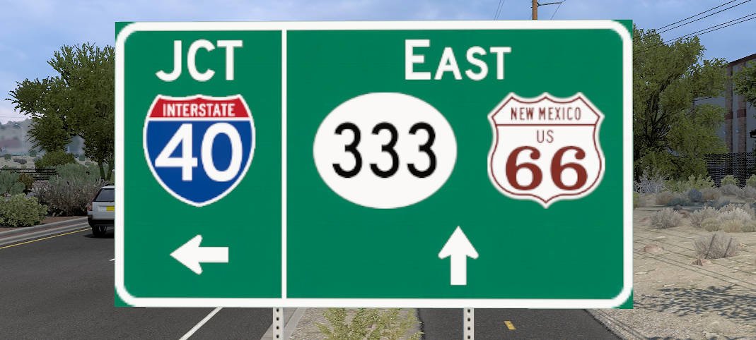 roadsign with Route 66 listed
